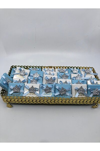 Lavin Çikolata 25 Adetli Mavi Taçlı Hoş Geldin Bebek Çikolata