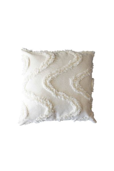 Calista home Soft Throw Pillow with Feather and Pattern - 40X40 cm Decorative and Convenient Throw Pillow Cover