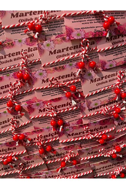 BeryDenz 5 Adet Kirazlı Marteniçka Şans Ve Dilek Bilekliği(KARTLI PAKETLİ)
