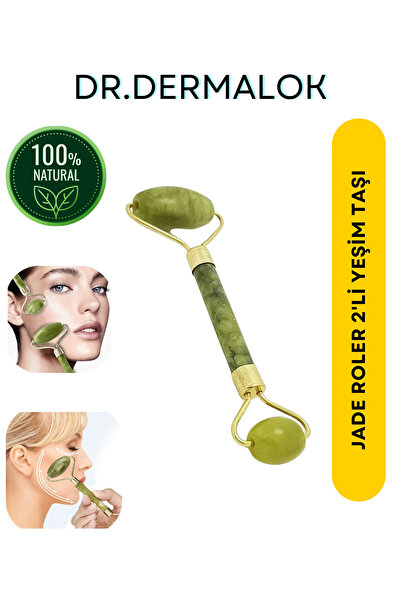 Dr.Dermalok Jade Roler Çift Yönlü Yeşim Taşı Yüz Masaj Aleti