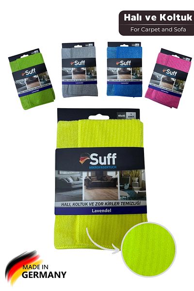 Suff Lavender Microfiber Cleaning Carpet - 40X40 cm Armchair and Difficult Dirt