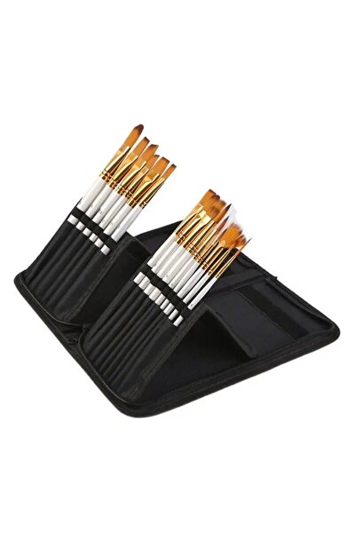 Art Tone طقم فرش حقيبة فرش احترافية 15 فرشاة متنوعة الأحجام - هدية حامل الفرشاة