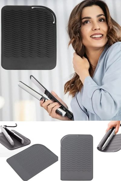 TİNEKE Hair Curling Iron Heat Resistant Silicone Mat Multifunctional Non Slip Flat Silicone Heat Resistant Mat
