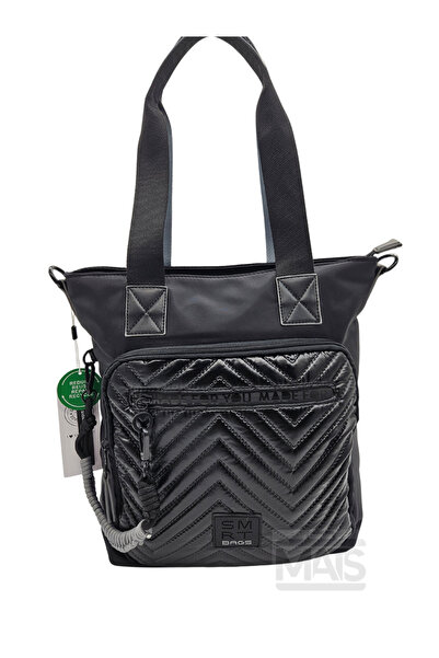21K SMART BAGS حقائب ذكية المظلة الساتان النسيج 3248 حقيبة كتف سوداء رمادية