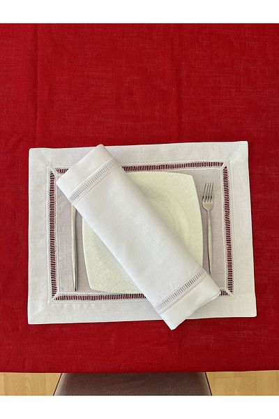 Zeren Home Kolber Detailed Carefree Linen Αμερικάνικο Σερβίρισμα 35 x 50cm 2 Τεμάχια