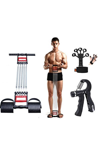 Jetcom 5 yaylı Ayak Göğüs el Yayı  + Sayaçlı  El Yayı + Bilek Güçlendirme