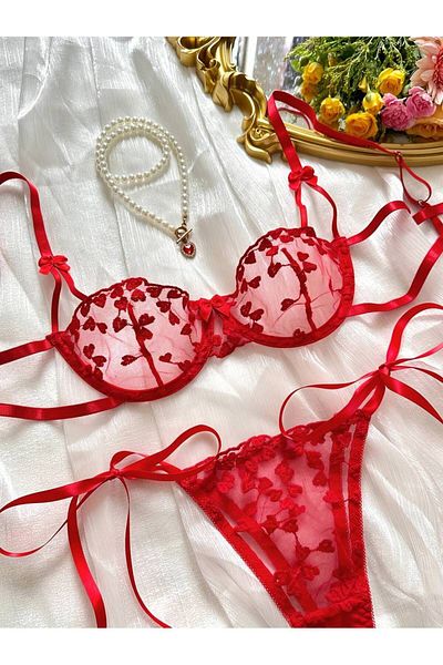 Tayse lingerie Set sutien cu broderie cu sârmă