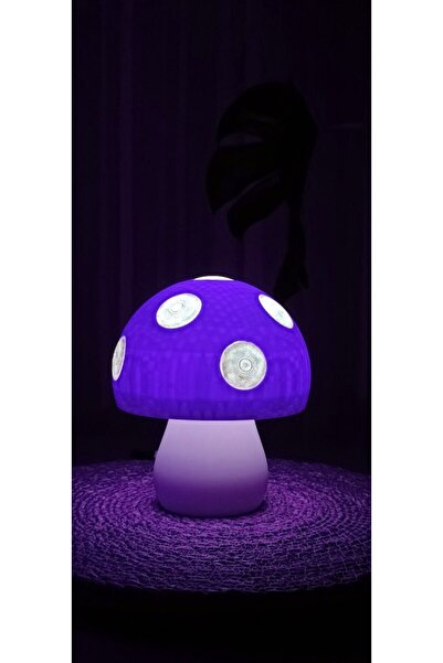 Handmade Büyülü Mor Mantar Gece Lambası - Renkli Işıklı, Romantik Atmosfer