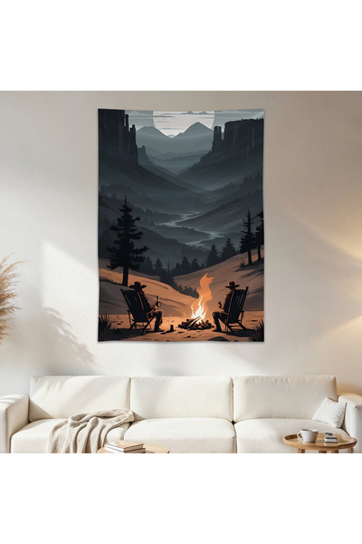 Geek Cultcha Campfire Wall Cloth Wall Tapestry First Quality Satin Fabric Poster