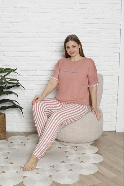 alec lingerie Milan Bamboo Fabric Large Size Women's Short Sleeve Pajamas Set