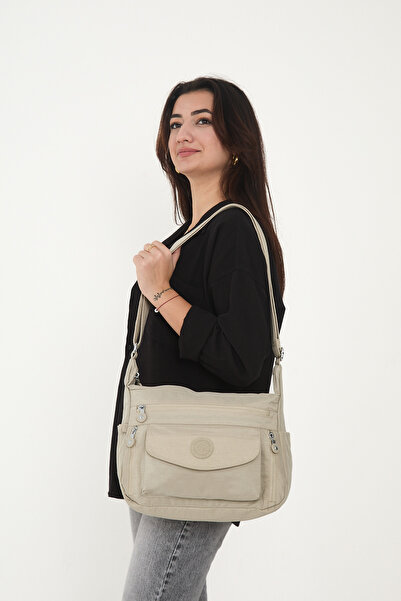 YOGII Dan Model Γυναικεία τσάντα ώμου με ρυθμιζόμενο χιαστί λουράκι με πολλά ...