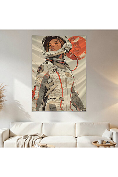 Geek Cultcha Woman Astronaut Wall Cloth Wall Tapestry First Quality Satin Fab...
