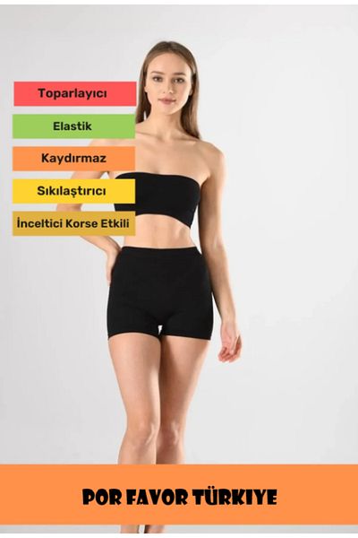 Por Favor 1 Size Slimming Seamless High Waist Butt Shaper Women's Black Boxer Corset