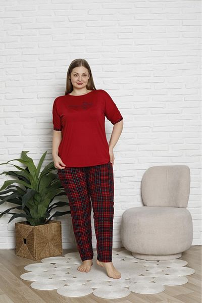 alec lingerie Milan Bamboo Fabric Large Size Women's Short Sleeve Pajamas Set