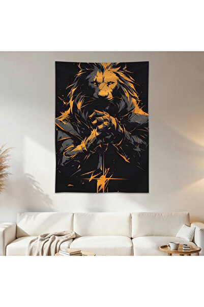 Geek Cultcha Warrior Lion Wall Drape Wall Tapestry First Quality Satin Fabric...