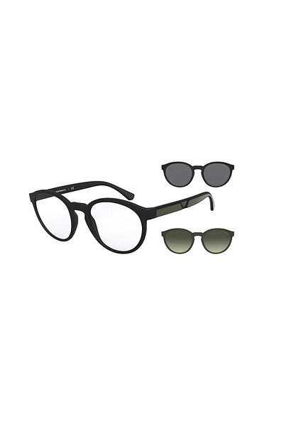 Emporio Armani نظارة شمسية فانتوس للرجال - Ea 4152 - مقاس العدسة: 52 مم - أسود غير لامع