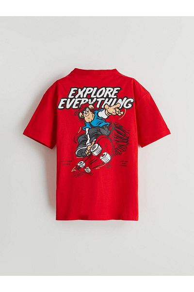 LC Waikiki Tricou pentru băieți cu imprimeu nostalgic cu maimuță LCW Kids Crew Neck