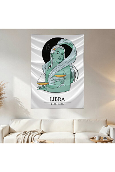 Geek Cultcha Libra Zodiac Sign Wall Cloth Wall Tapestry First Quality Satin F...
