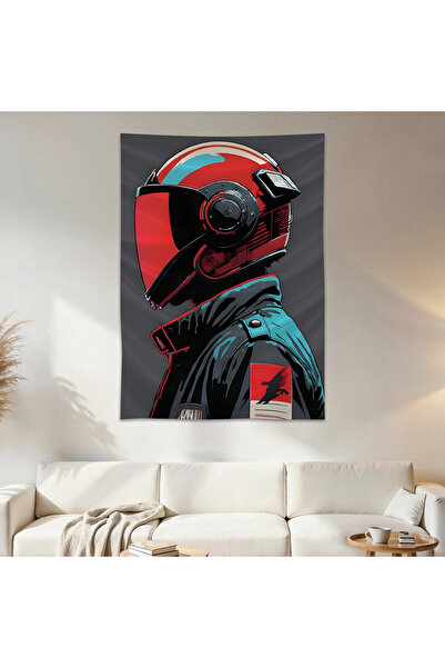 Geek Cultcha Man in Helmet Wall Covering Wall Tapestry First Quality Satin Fa...