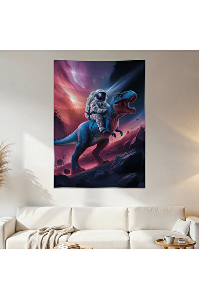 Geek Cultcha Dinosaur and Astronaut Wall Cloth Wall Tapestry First Quality Sa...
