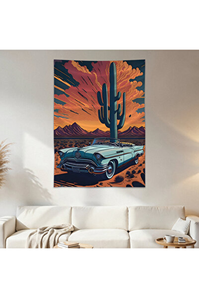 Geek Cultcha Retro Car Wall Cloth Wall Tapestry First Quality Satin Fabric Po...
