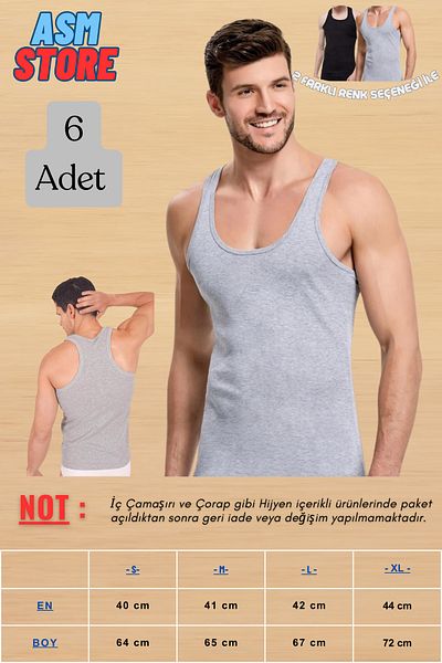 Doruk 6-Piece Doruk Athlete's Undershirt - More Savings, More Comfort