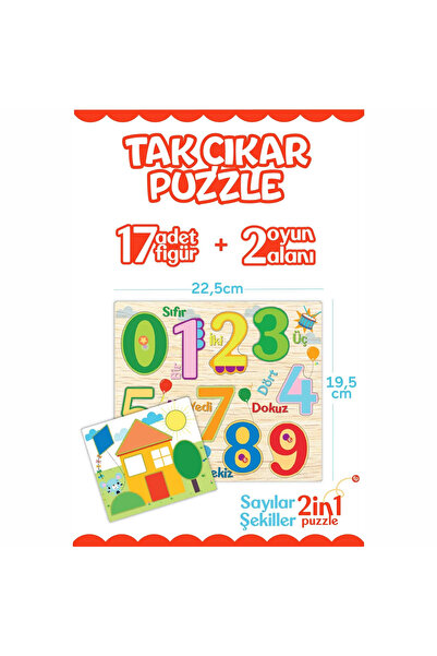 Fisher Kids Tak Çıkar Puzzle Şekiller-Sayılar