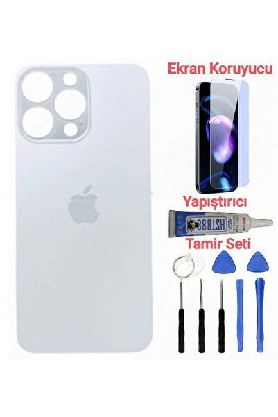 indirimplus iPhone 15 Pro Max Arka Kapak Pil Kapağı +Yapıştırıcı+Kırılmaz+Tam...