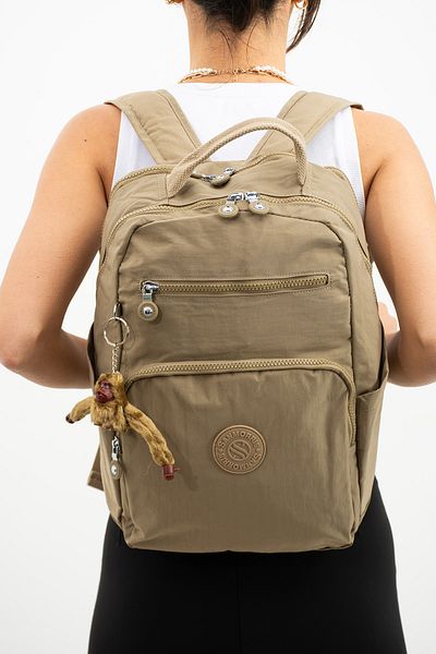 YOGII Les Model Unisex Αδιάβροχο τσαλακωμένο ύφασμα πολλαπλών διαμερισμάτων μεσαίου μεγέθους σχολείο και σακίδιο πλάτης