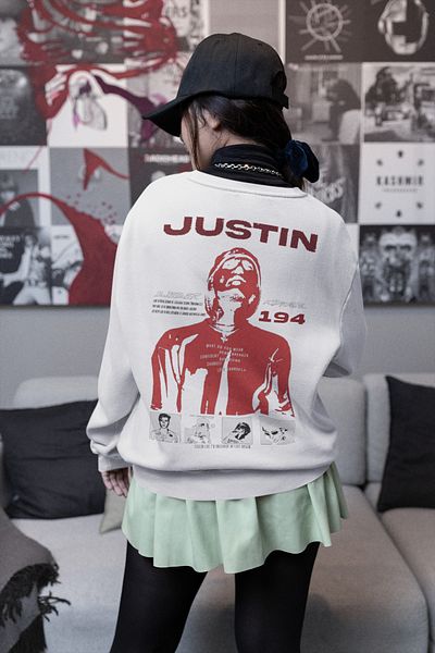 SEVBANO Justin Bieber 194 Design Printed Unisex Oversize Singer Sweatshirt