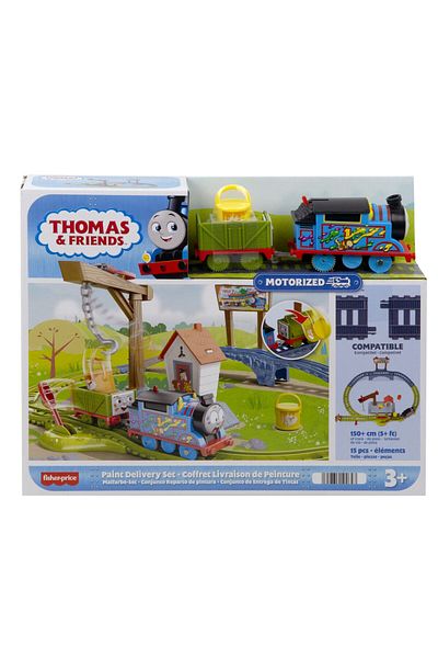 mattel Thomas Motorized Locomotive Playset Thomas Delivers Paint