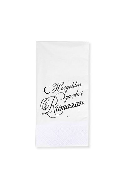Story 33X33 cm Black Foil - 1/8 Fold White Paper Napkin - for Turkey Feast