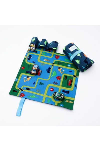 OEM Tiny Magic portable play set with 3 cars and dinosaur mat
