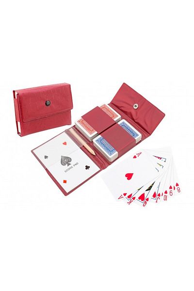 GLOBO Set of 2 Pairs of Classic Playing Cards with Storage Holder