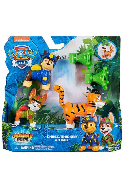 Spinmaster Paw Patrol Jungle Pups Set of 3 Figures Chase Tracker and Tigger