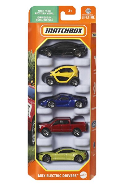 mattel Sada 5 kovových autíček Matchbox s elektrickými ovladači Mbx v měřítku 1:64