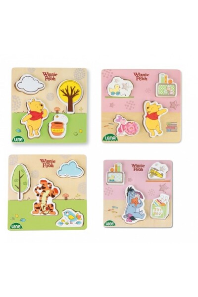 LENA Puzzle din lemn Lena pentru copii 4 piese mari Winnie the Pooh