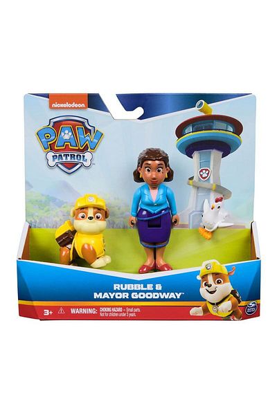 Toys PAW PATROL RESCUE HEROES RUBBLE AND MAYOR GOODWAY FIGURE SET