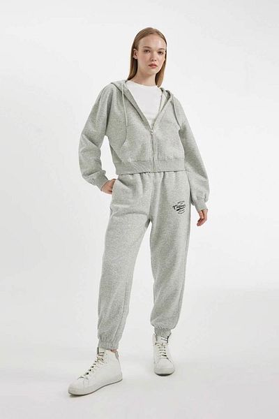 DeFacto Šedé dámské tepláky Jogger s cool potiskem - X5391az/gr382