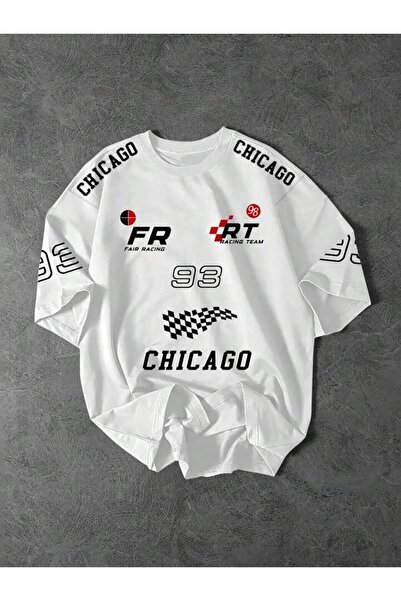 Machetta Tricou oversize din bumbac cu imprimeu Fair Racing Chicago unisex