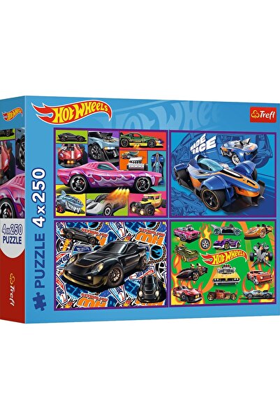 Trefl Puzzle PUZZLE TREFL 4X250 HOT WHEELS RACING CARS