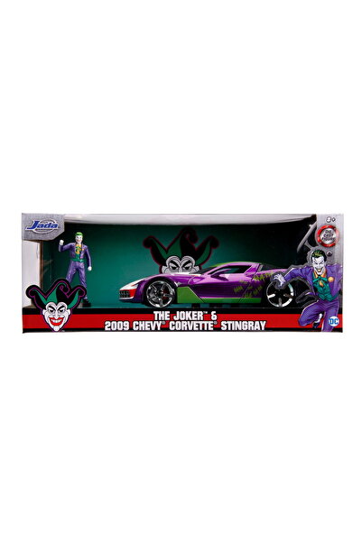 Simba 2009 CHEVY CORVETTE STINGRAY DIE-CAST CAR AND 1:24 SCALE JOKER FIGURE
