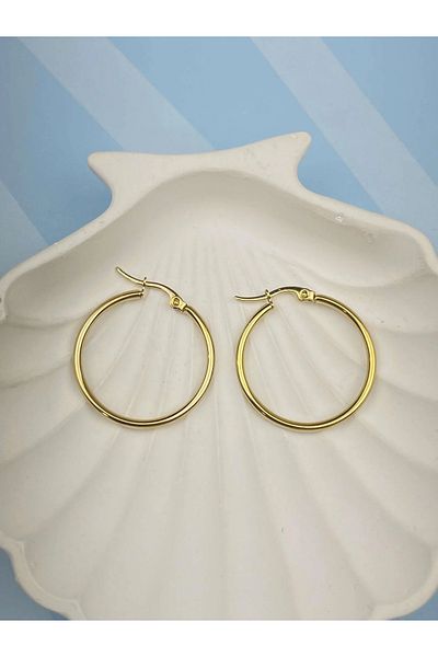 DAISYDAY Oversized Steel Gold Color Hoop Earrings