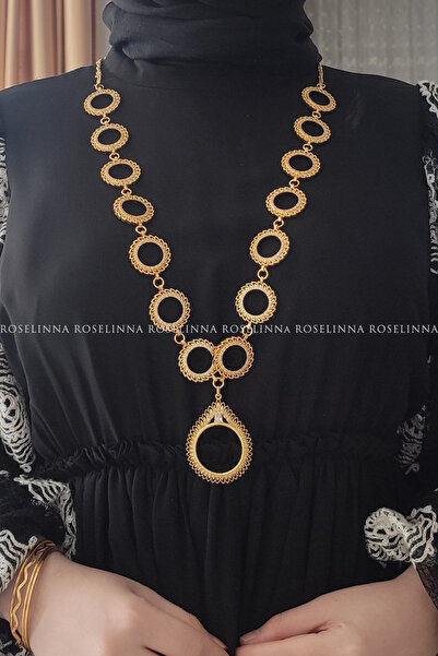 ROSELİNNA 14 Çeyrek 1 Tam Altınlı Çelik Burgu Zincirli Kolye, Çeyrekli Kolye, Tam Altın Kolye | Güneş Model