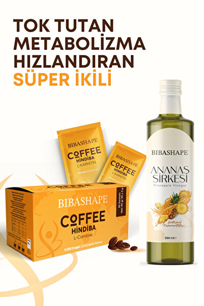 BİBASHAPE Detox Süper Ikili: L-carnitine Hindiba Kahvesi Doğal Ananas Sirkesi