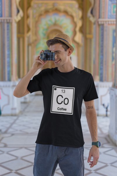MG Coffee Printed Men's Crew Neck Cotton Oversize Short Sleeve T-Shirt