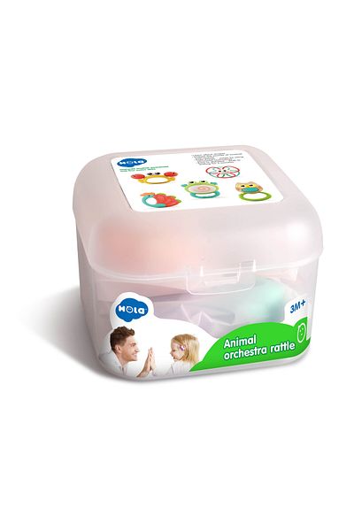 Jucarii Bebe Set of 5 Rattles in a Box Animal Orchestra