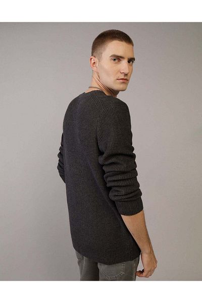 AMERICAN EAGLE Ae Waffle Crew Neck Sweater