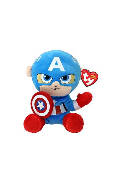 TY Plus Ty 15Cm Beanie Babies Soft Marvel Captain America