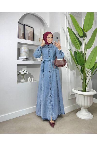 Meryemce Butik ΤΖΙΝ ΦΟΡΕΜΑ BOYDAN με ΚΟΥΜΠΙ (στενή εφαρμογή. Συνιστάται ένα μέγεθος μεγαλύτερο)